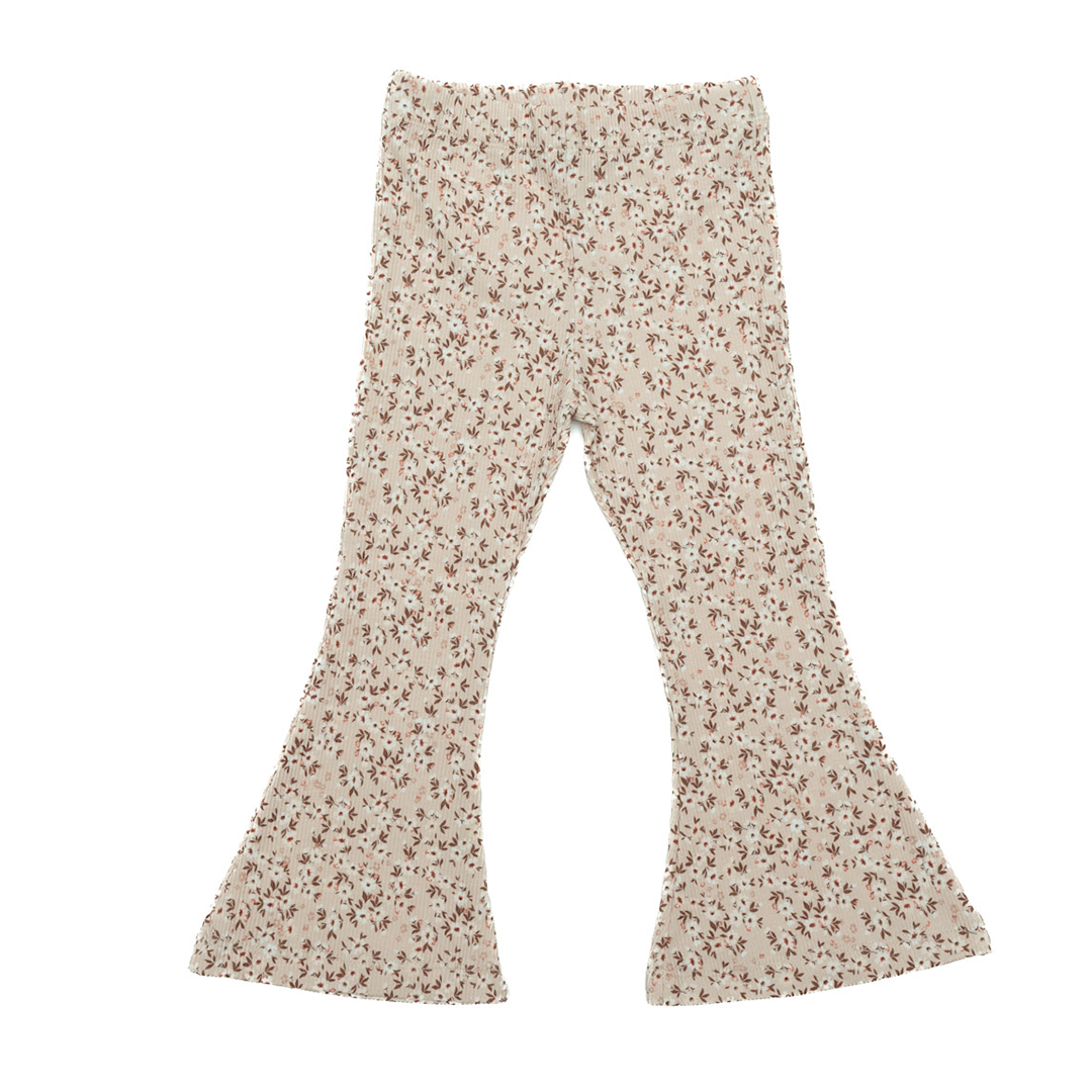 Flared Legging - Flowers Beige
