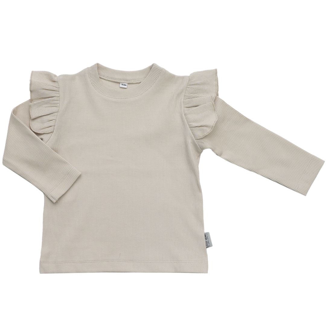 Longsleeves Rib Ruffle - Sand