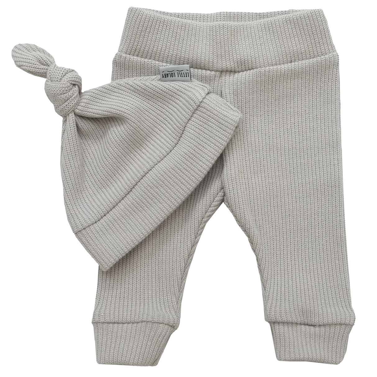 Newborn Muts + Broek - Gebreid Sand