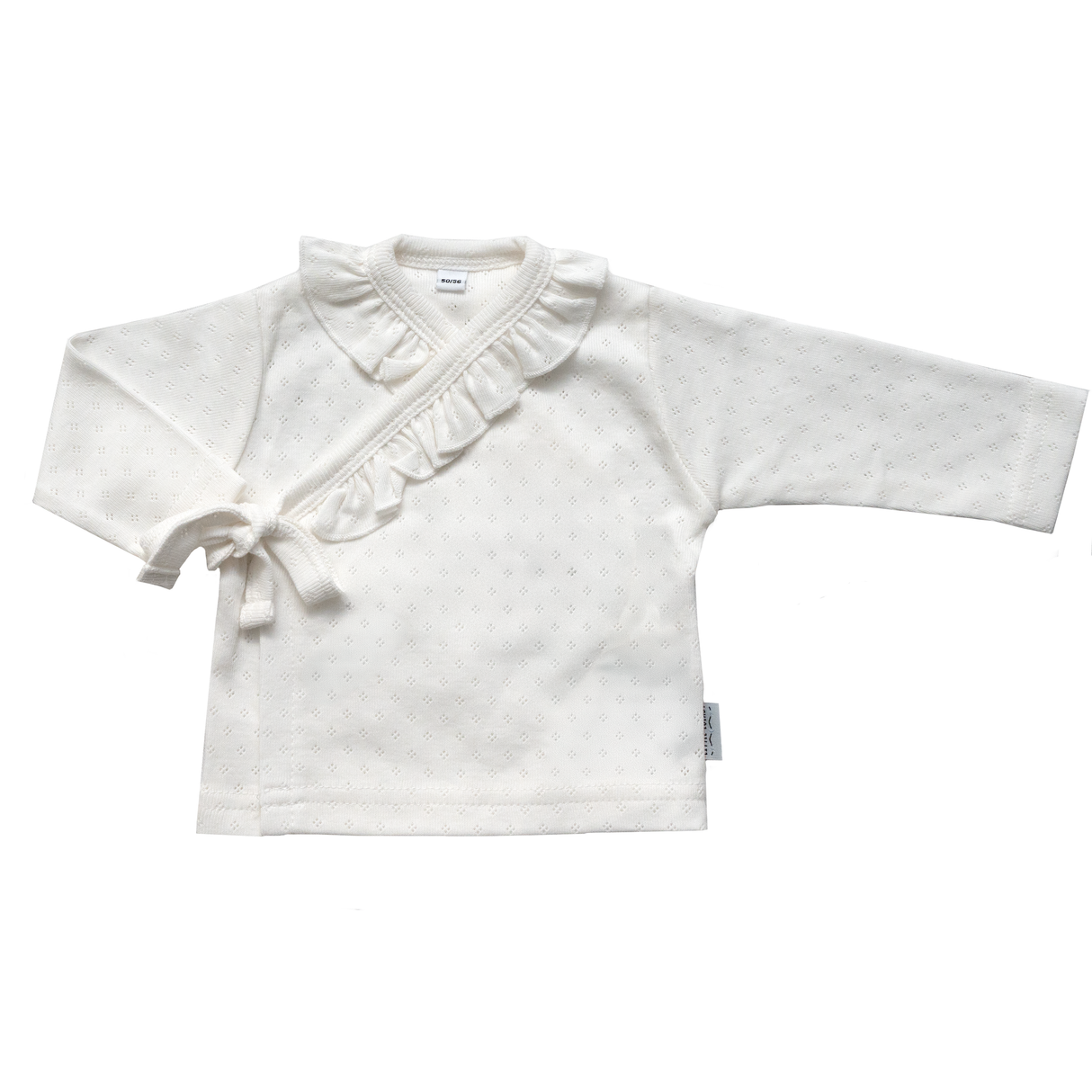 Overslagshirt Ruffle Kraag Pointelle - Ecru