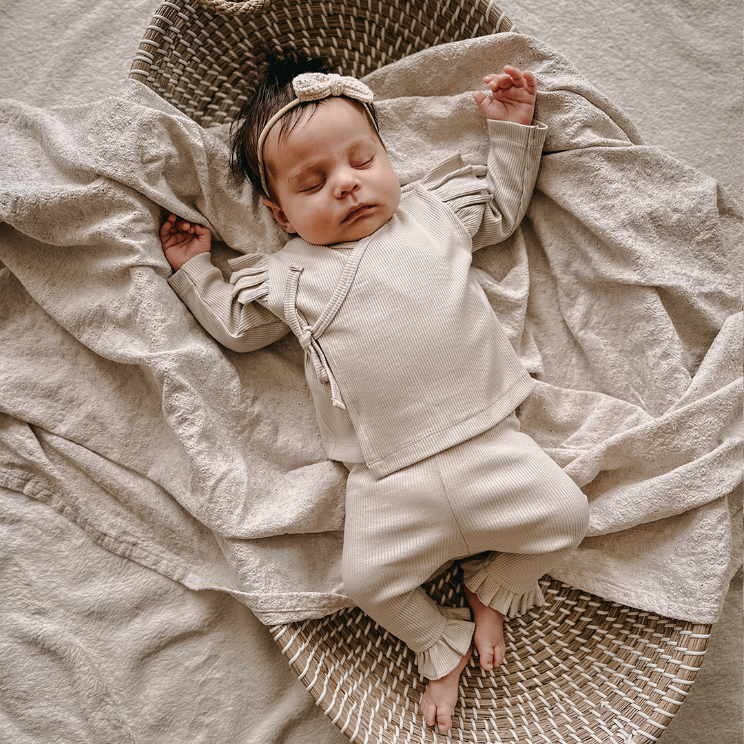 Overslagshirt Ruffle - Natural