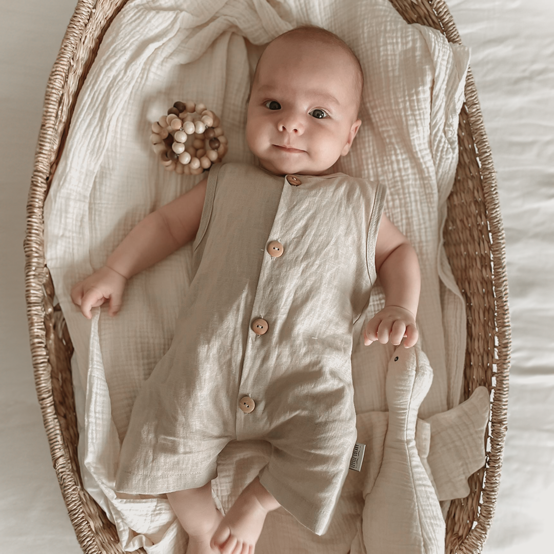 Romper Linen - Beige