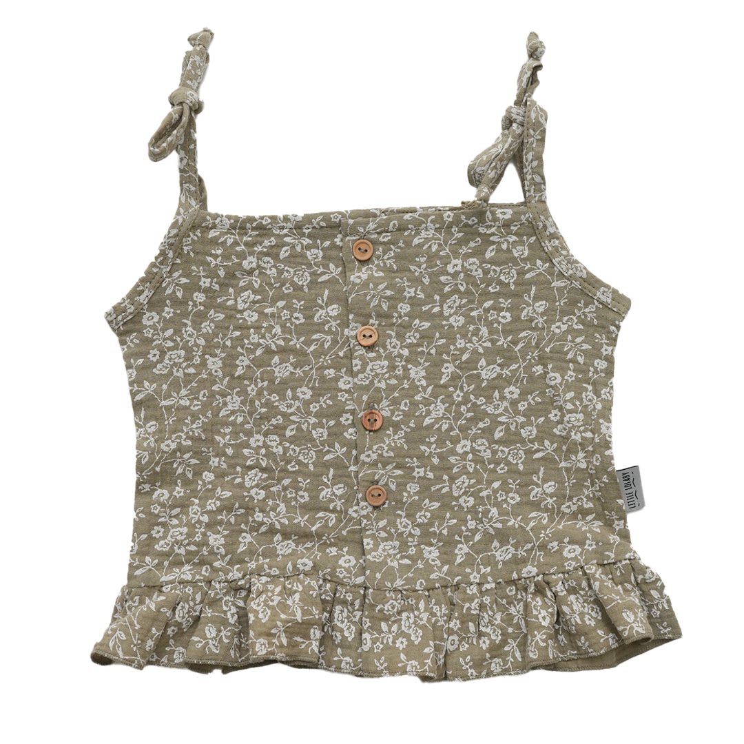 Top Vintage Flowers - Olive