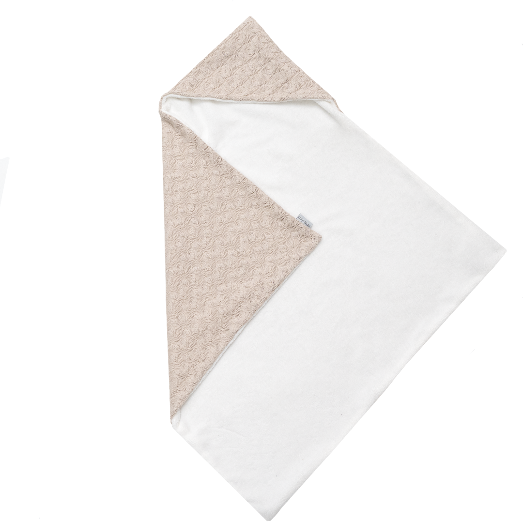 Wikkeldoek Cable Knit - Bamboekatoen Ecru